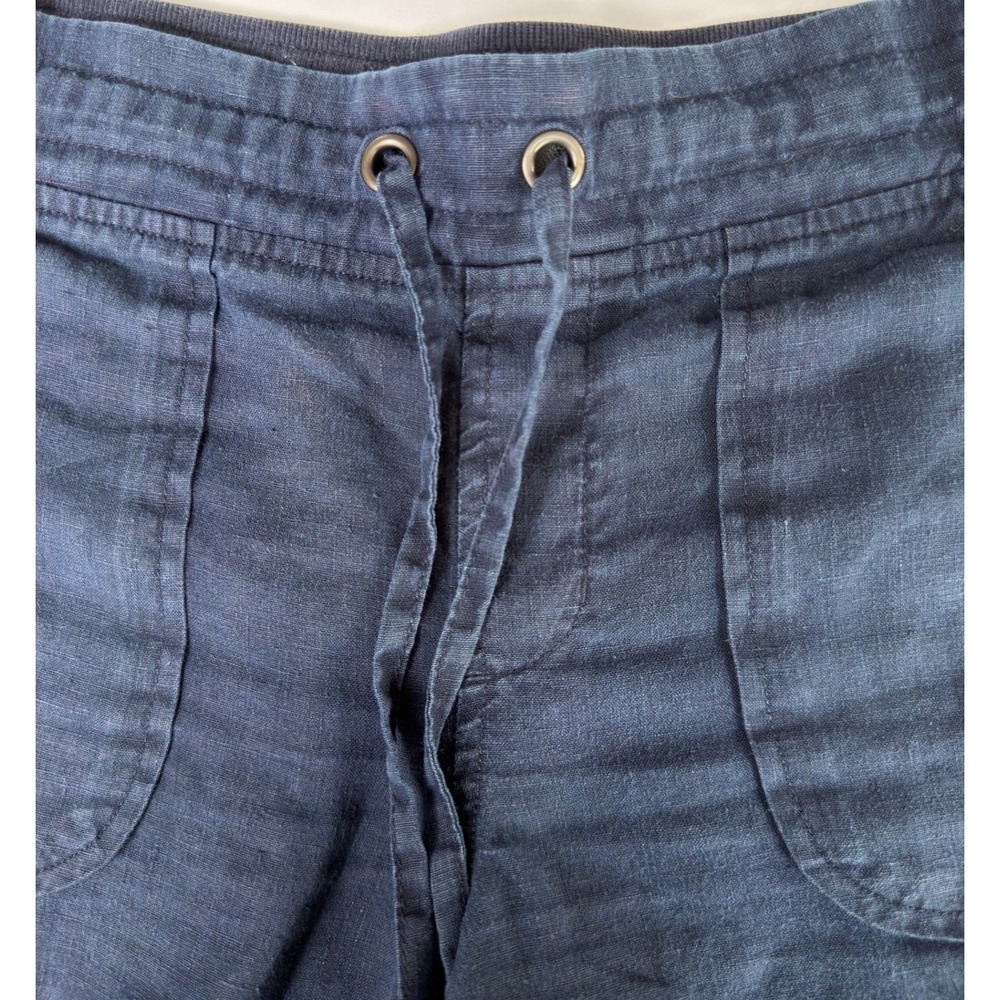 Athleta Linen Shorts Womens Navy Blue Excellent Drawstring Pockets Casual - Picture 4 of 11